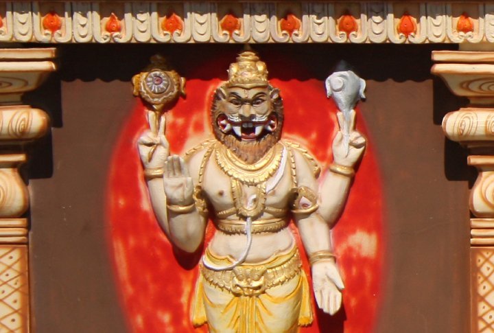Lord Narasimha as described in Narasimha Gayatri Mantra