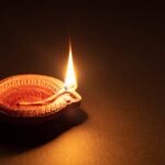 Diya signifying the Sarvesham Svastir Bhavatu Sloka