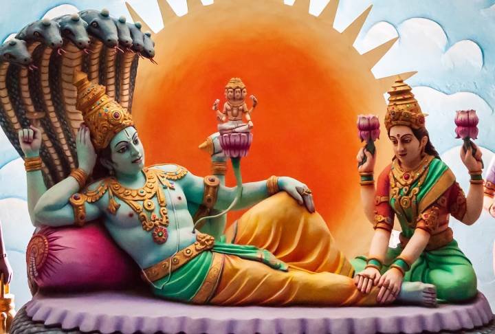 Lord Vishnu as described in Shantakaram Bhujagashayanam Sloka