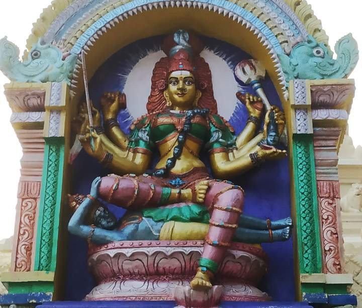 Bhadrakali Mantra - Goddess Bhadrakali statue in a Temple located in Warangal, India.