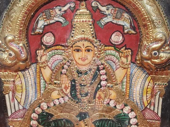Lakshmi Shlokas - Goddess Lakshmi Tanjore Painting