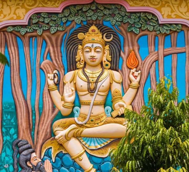Dakshinamurthy Mantras - Lord Dakshinamurthy Statue in a Ashram