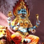 Pratyangira Gayatri Mantra - Pratyangira Devi statue inside a temple.